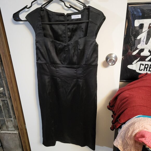 EUC BLACK CALVIN KLEIN MIDI DRESS SZ P - Picture 1 of 10